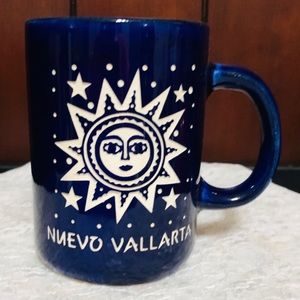 Beautiful Nuevo Vallarta Souvenir Blue Ceramic Cup